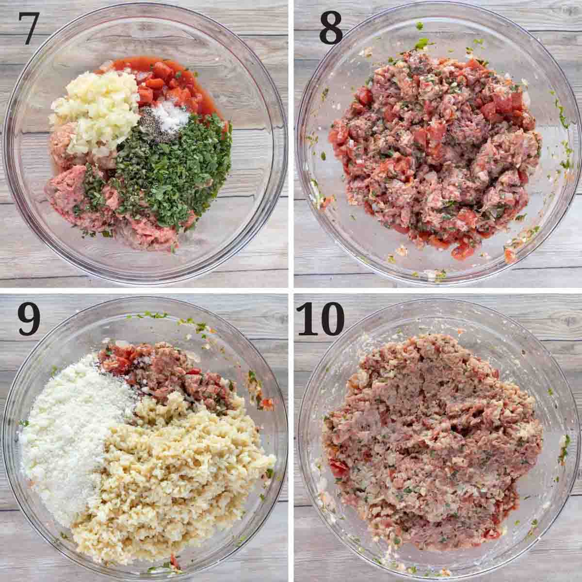collage showing how to prepare stuffing.