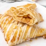 apple turnover with view of inside.