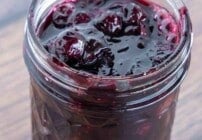 Pinterest image for blueberry compote.
