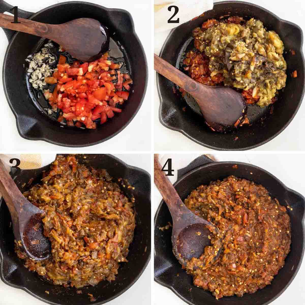 collage showing how to finish recipe.