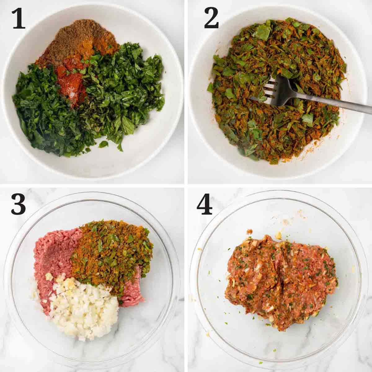 Collage showing how to start recipe.