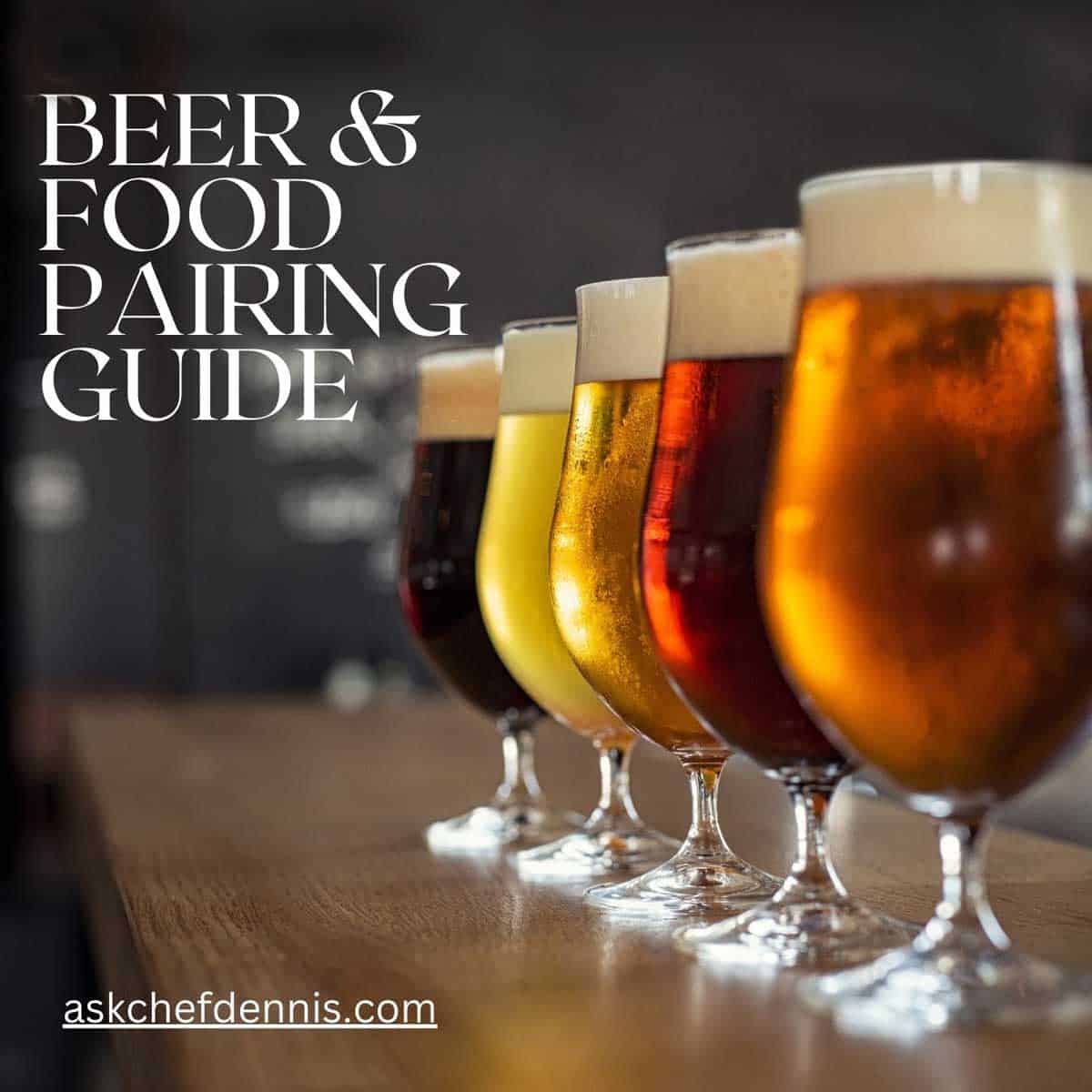 beer and food pairing guide graphic.