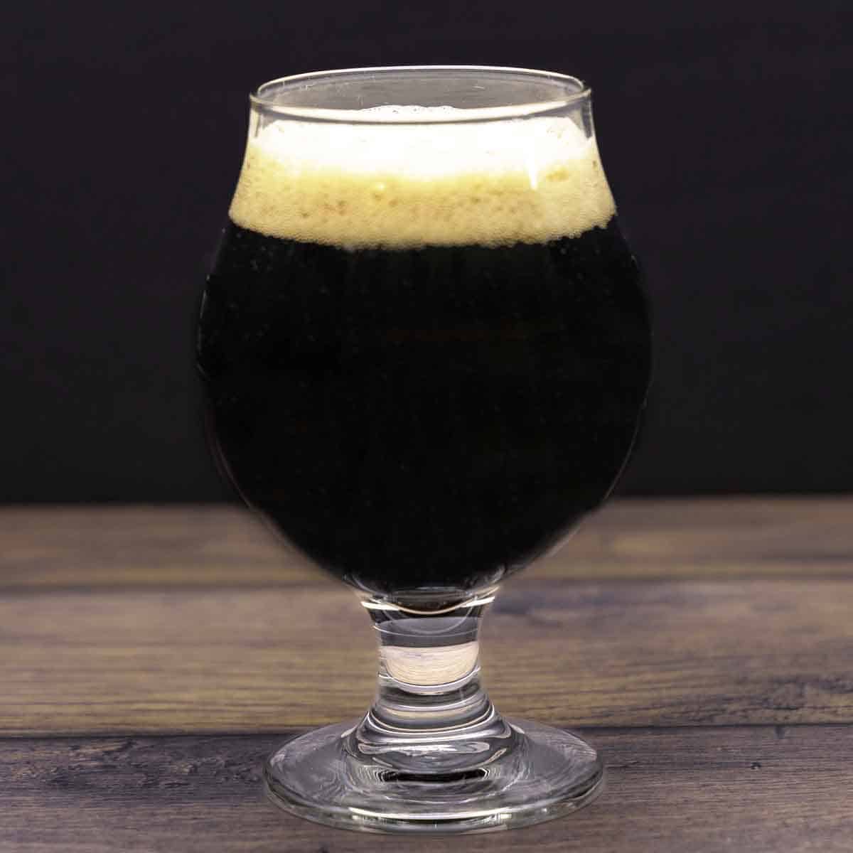 glass of porter beer.