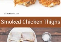 Pinterest image for smoked chicken thighs.