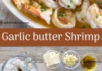 Pinterest image for garlic butter shrimp.
