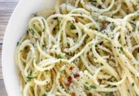 Pinterest image for Pasta with olive oil and garlic