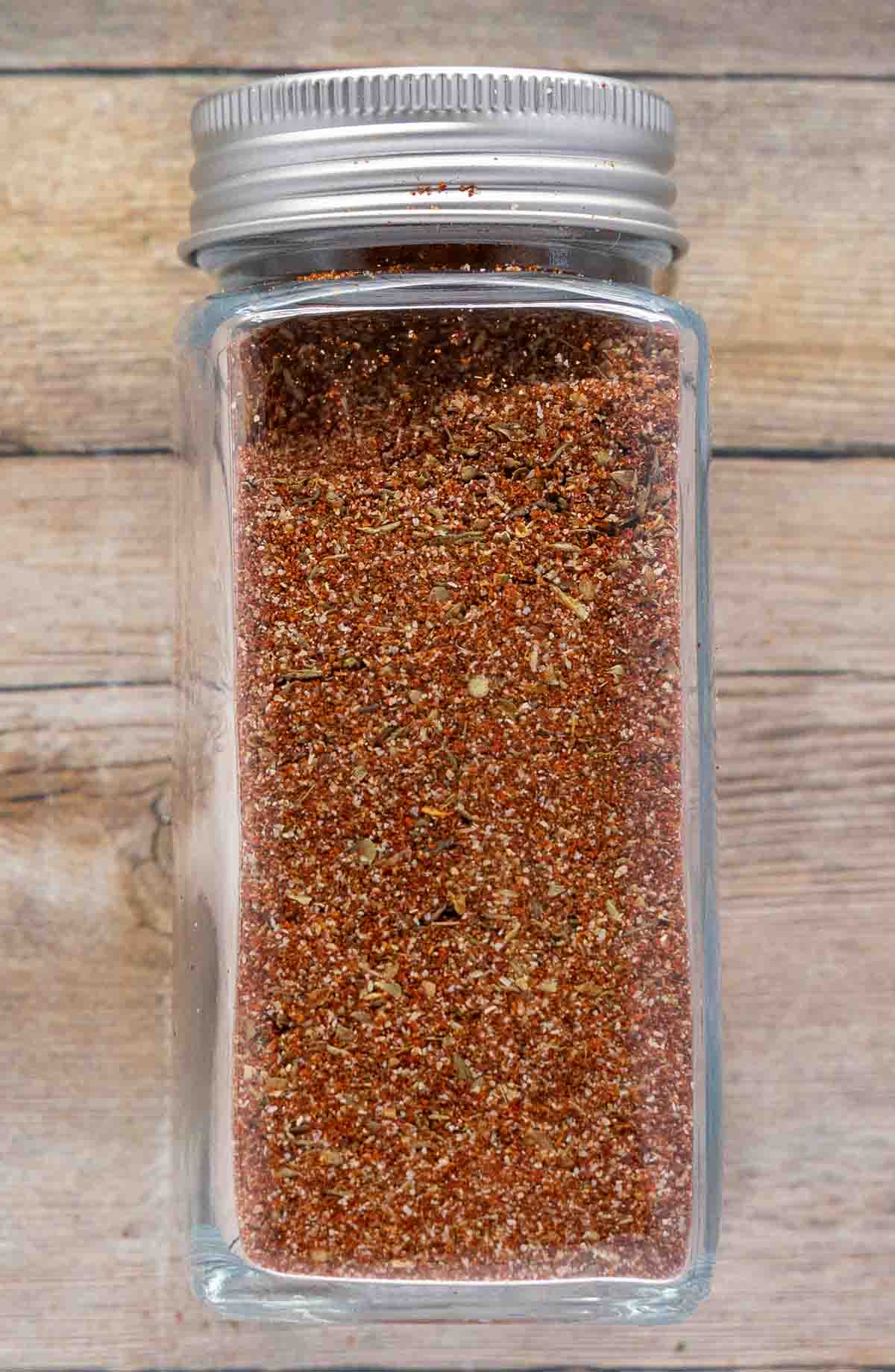 Jar of homemade chili powder seasoning.