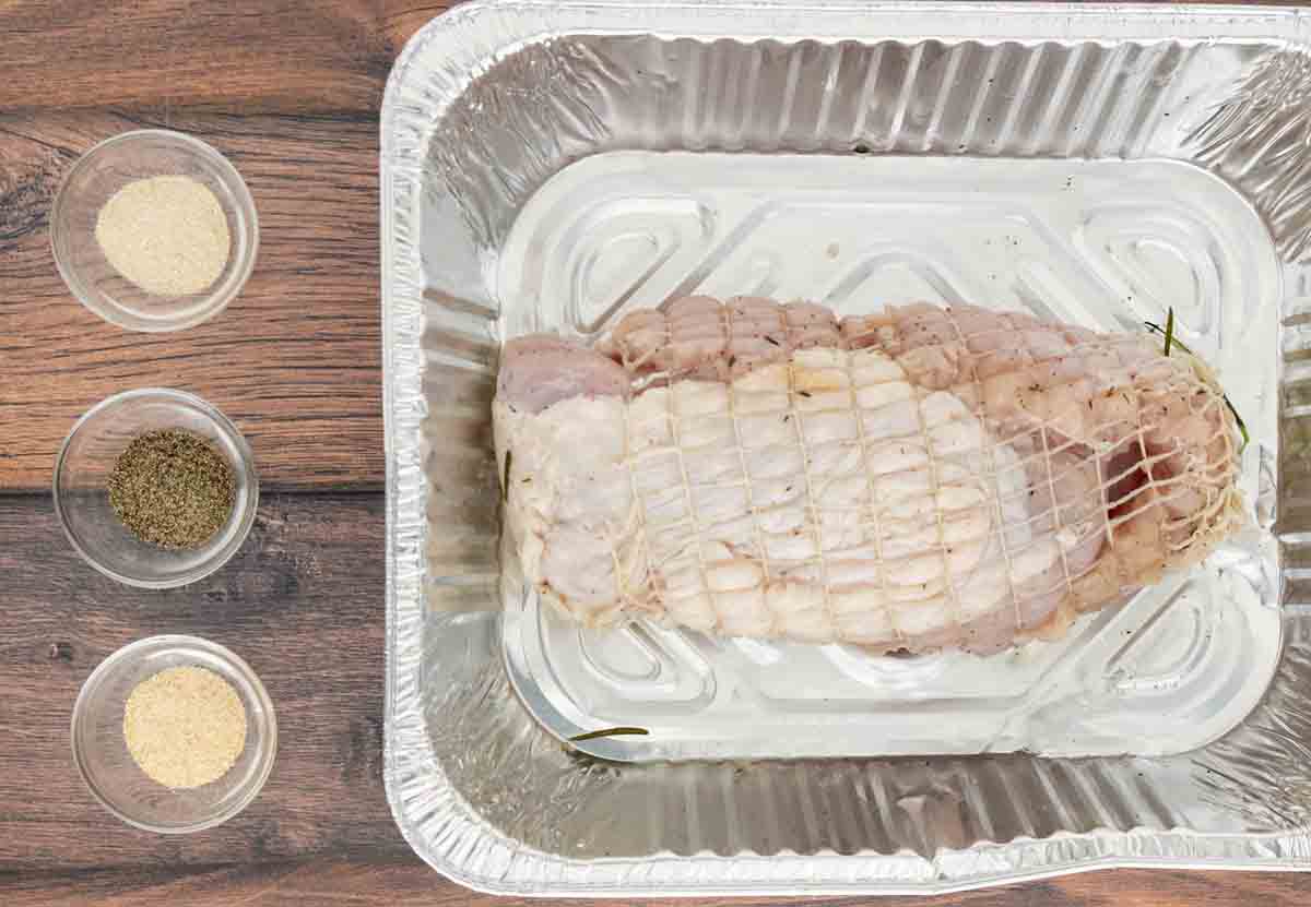 Ingredients for smoked turkey breast.