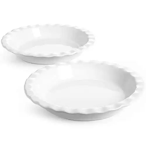 Ceramic Deep Dish Pie Pan Set of 2