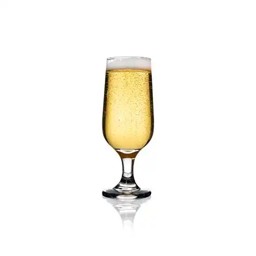 Flute Shape, Thick Beer Glasses (8.75 OZ 6 piece pack)