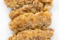 Pinterest image for spicy fried chicken tenders.