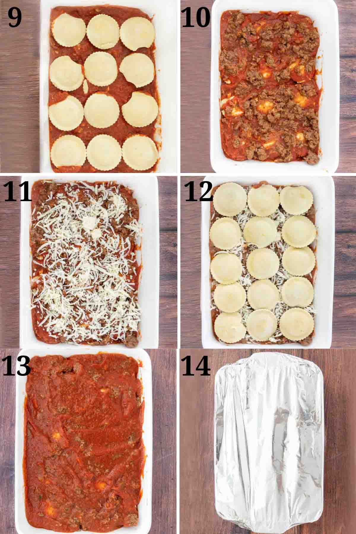 Collage showing next steps in recipe.