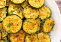 Pinterest image for oven roasted zucchini.
