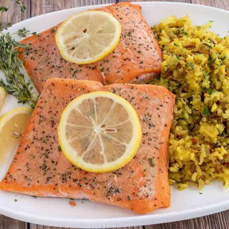 Baked Salmon and Rice Recipe-image