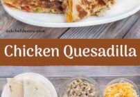 Pinterest image for chicken quesadilla.