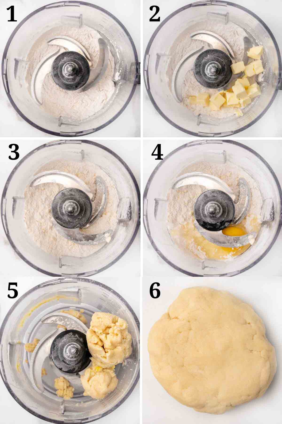Collage showing how to make crust.