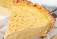 Pinterest image for egg custard pie.
