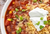 Pinterest image for slow cooker chili.