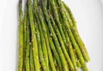 Pinterest image for roasted asparagus.