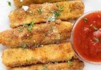 Pinterest image for mozzarella sticks.