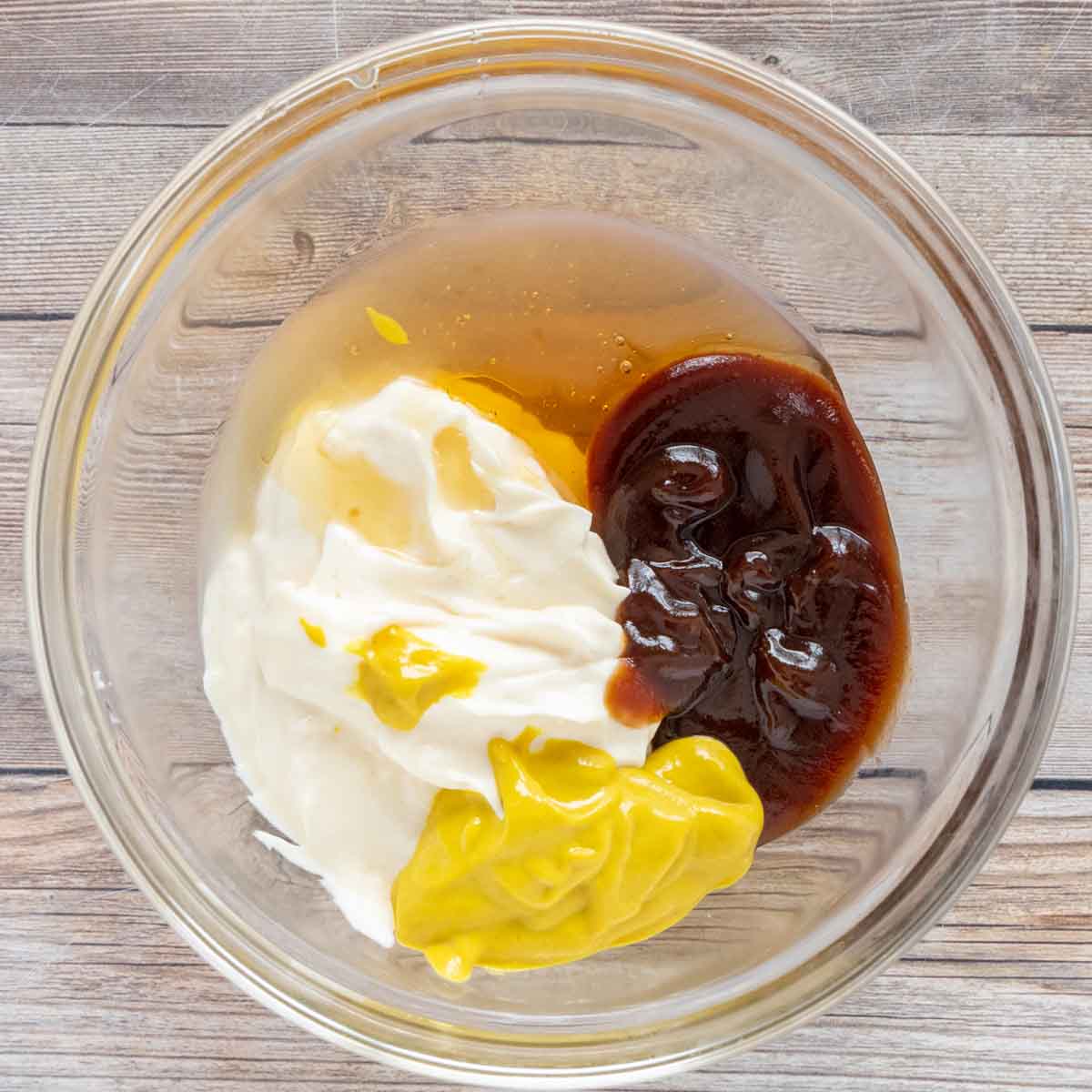 Ingredients for recipe in a glass bowl.