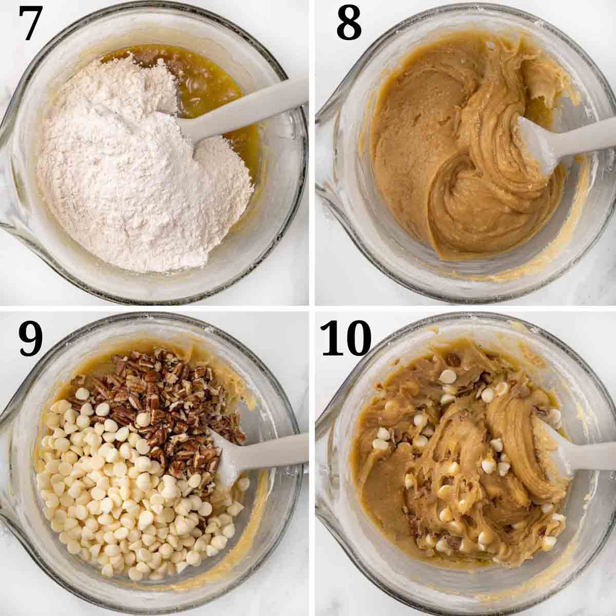 Collage showing the next steps in the recipe.