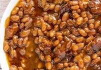 Pinterest image for smoked baked beans.