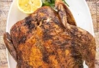 Pinterest image for herb roasted chicken.