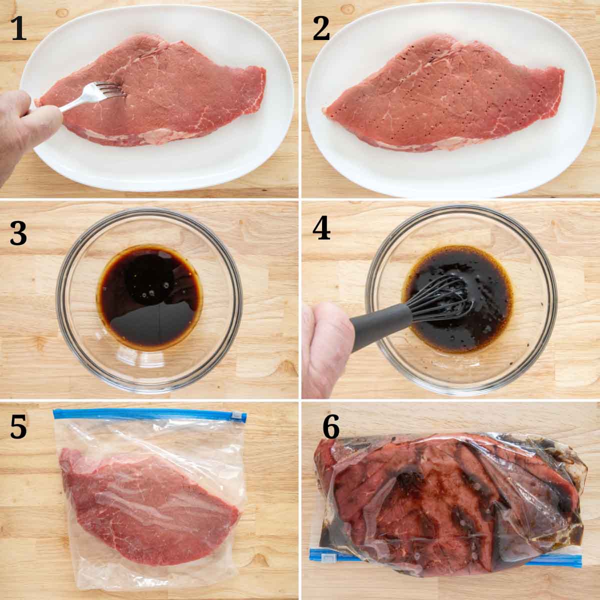 Collage showing hot to start the recipe.