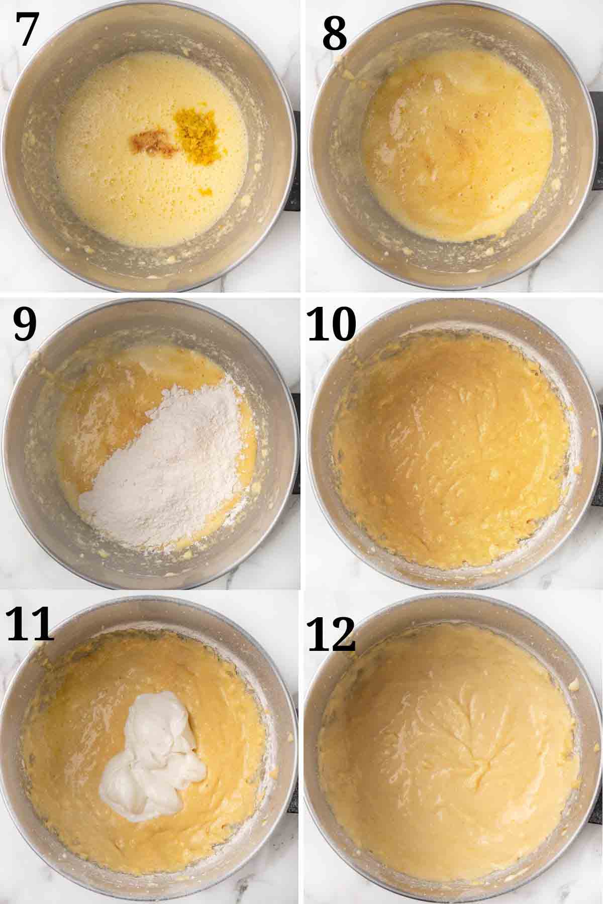 Collage showing the next steps in the recipe.