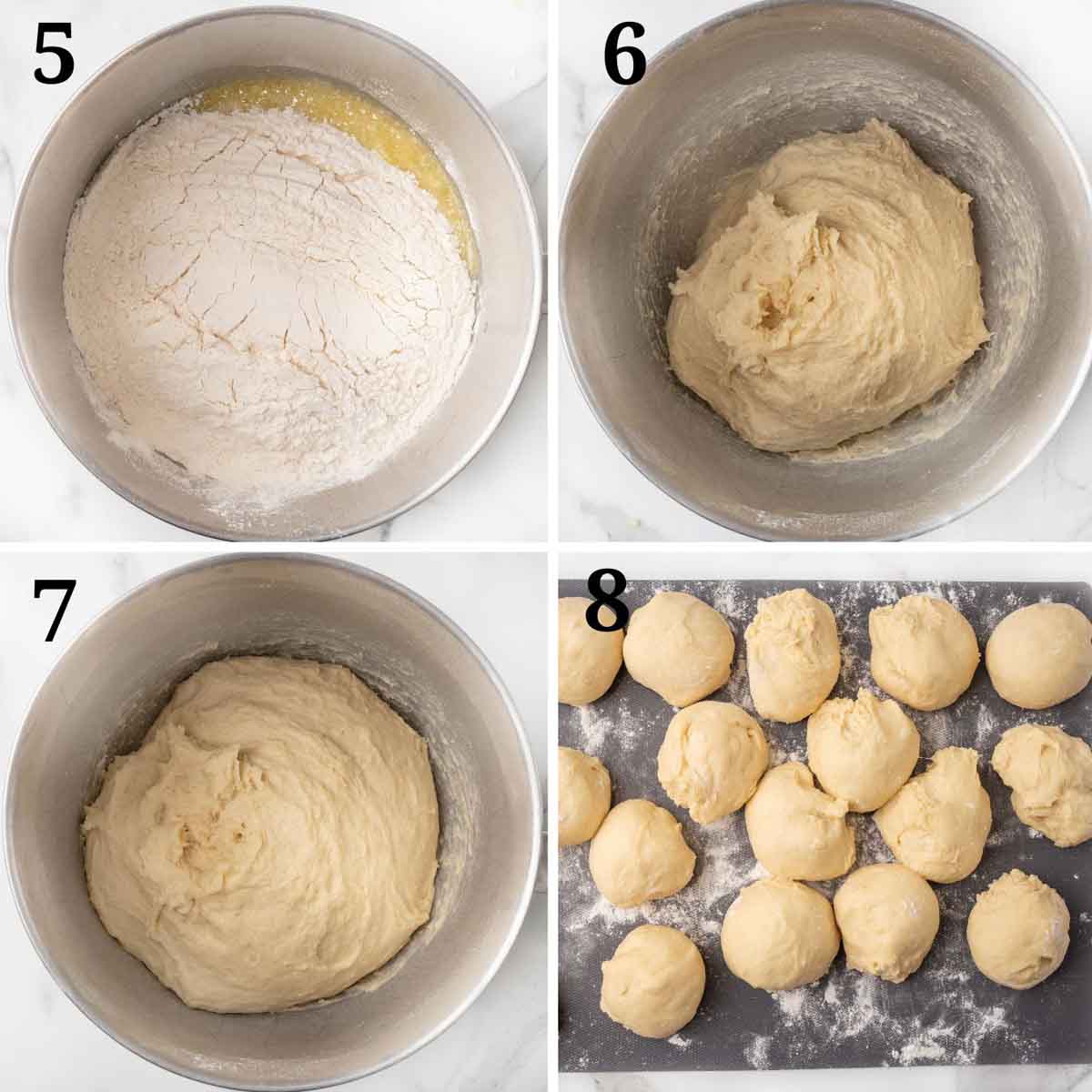 Collage showing the next steps in the recipe.