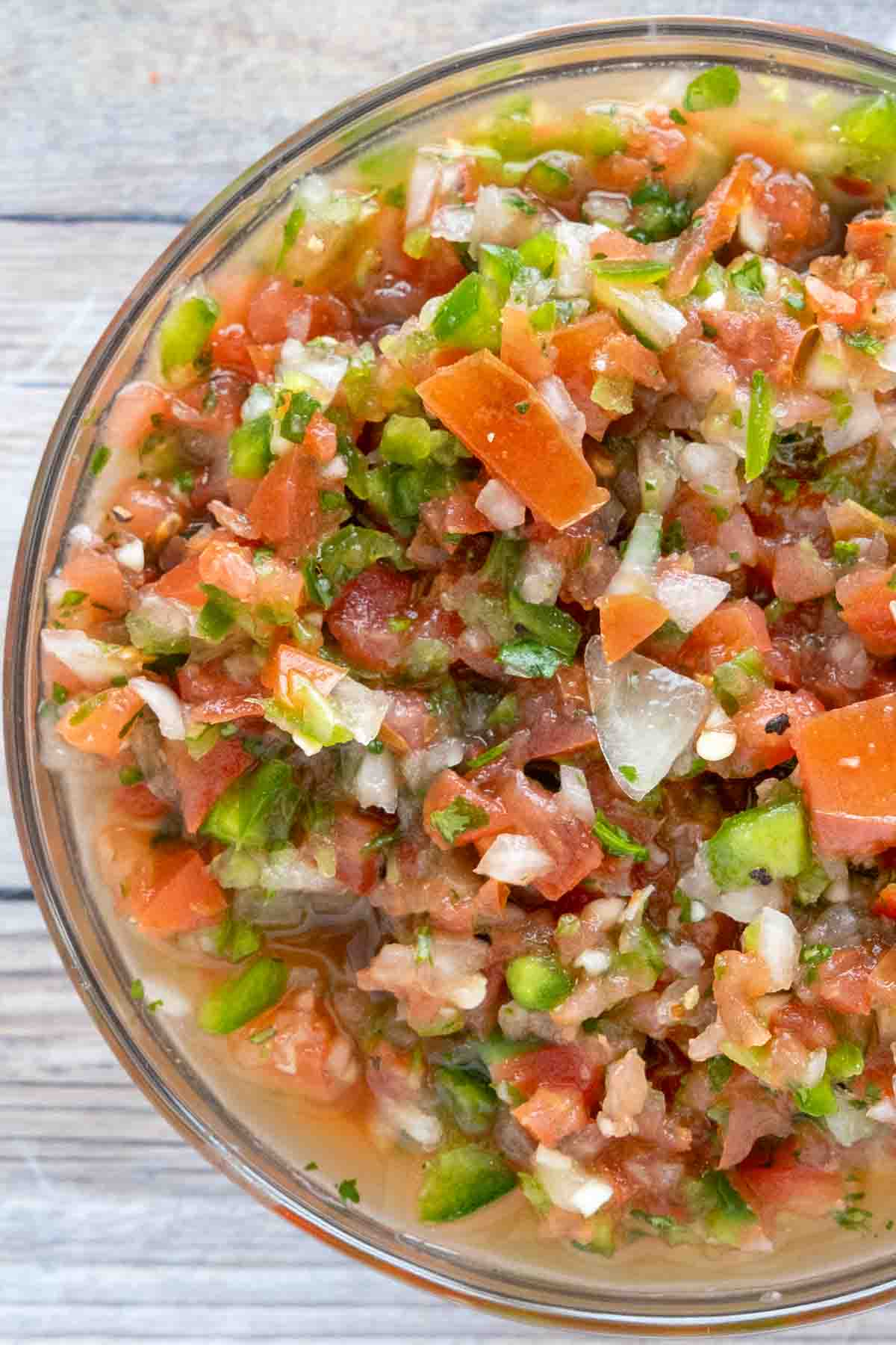 Bowl of salsa fresca.