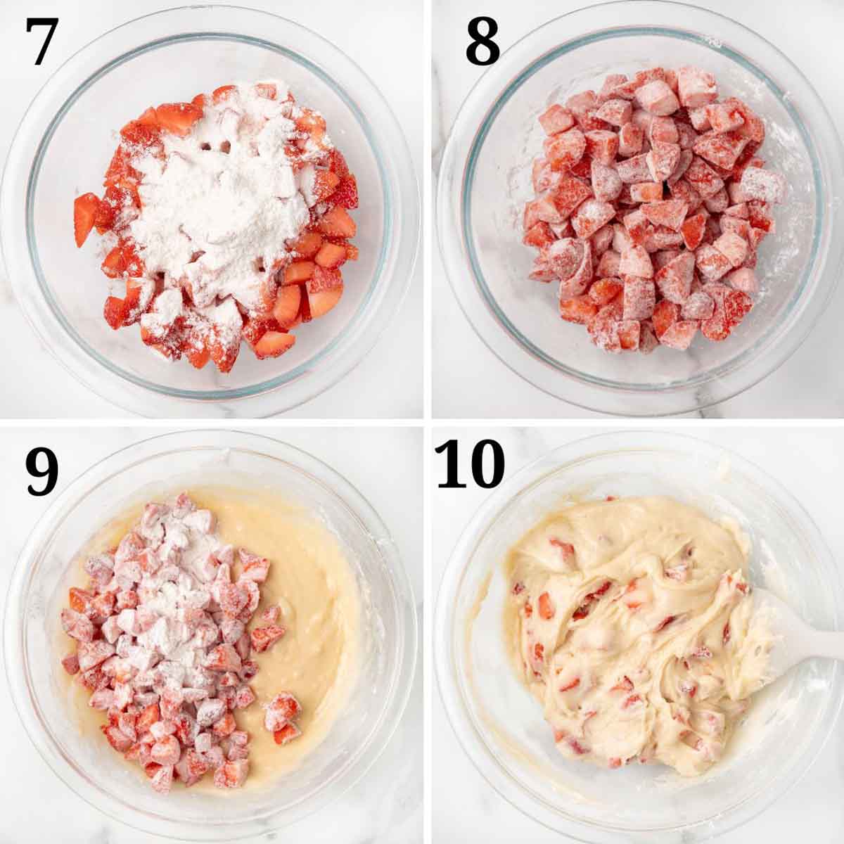 Collage showing the next steps in the recipe.
