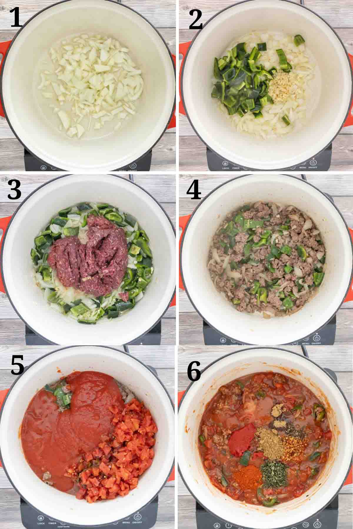 Collage showing how to begin the recipe.