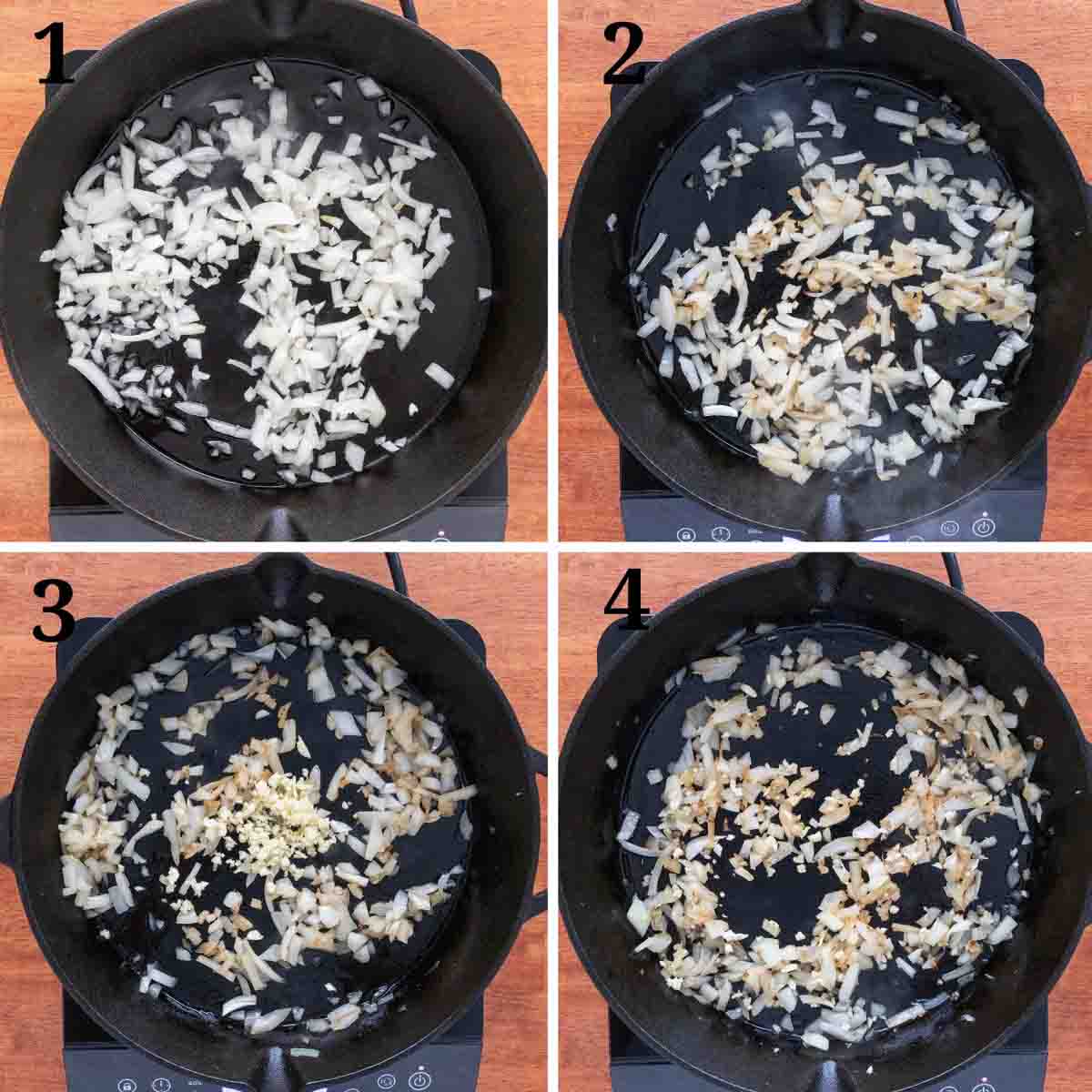 Collage showing how to begin the recipe.