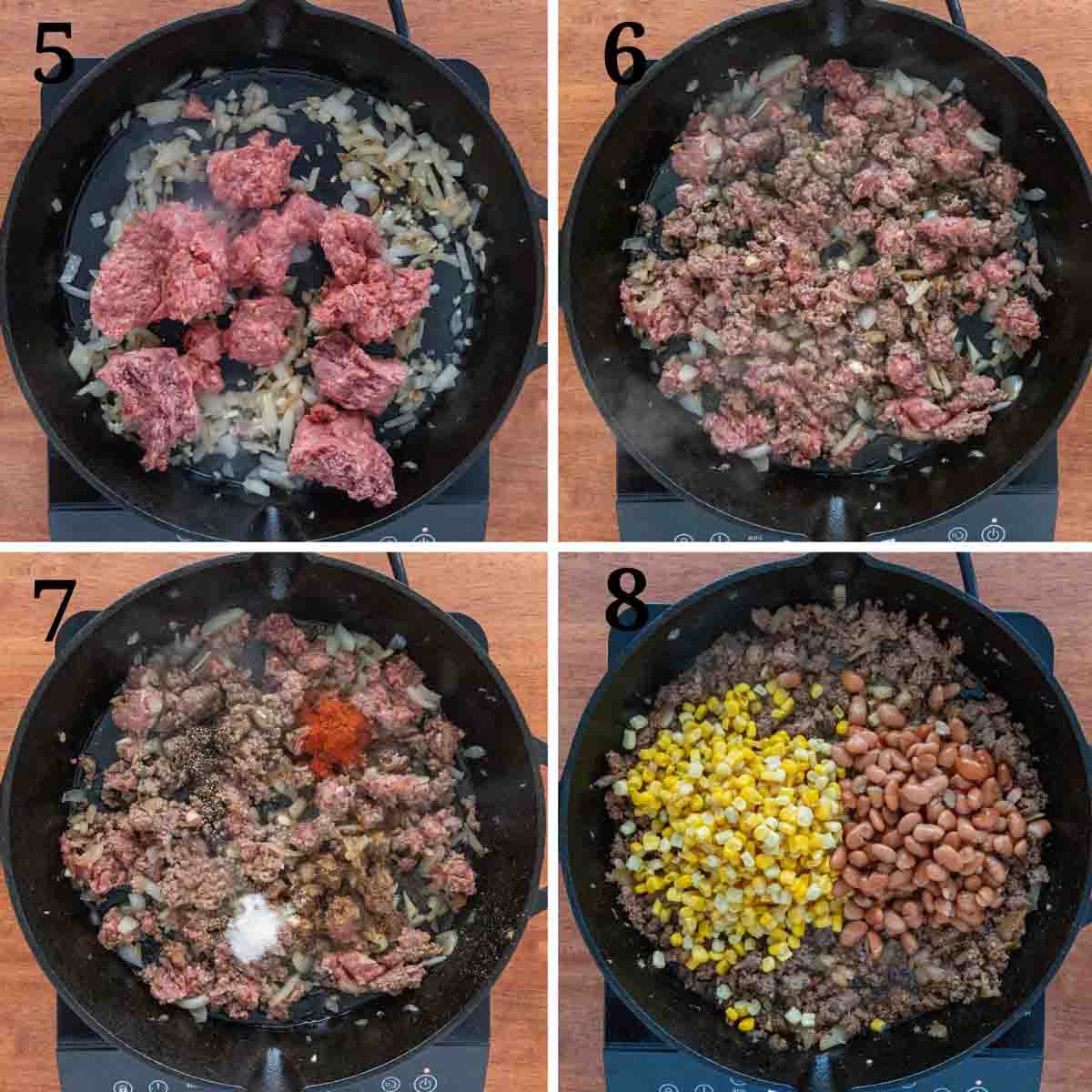 Collage showing the next steps in the recipe.