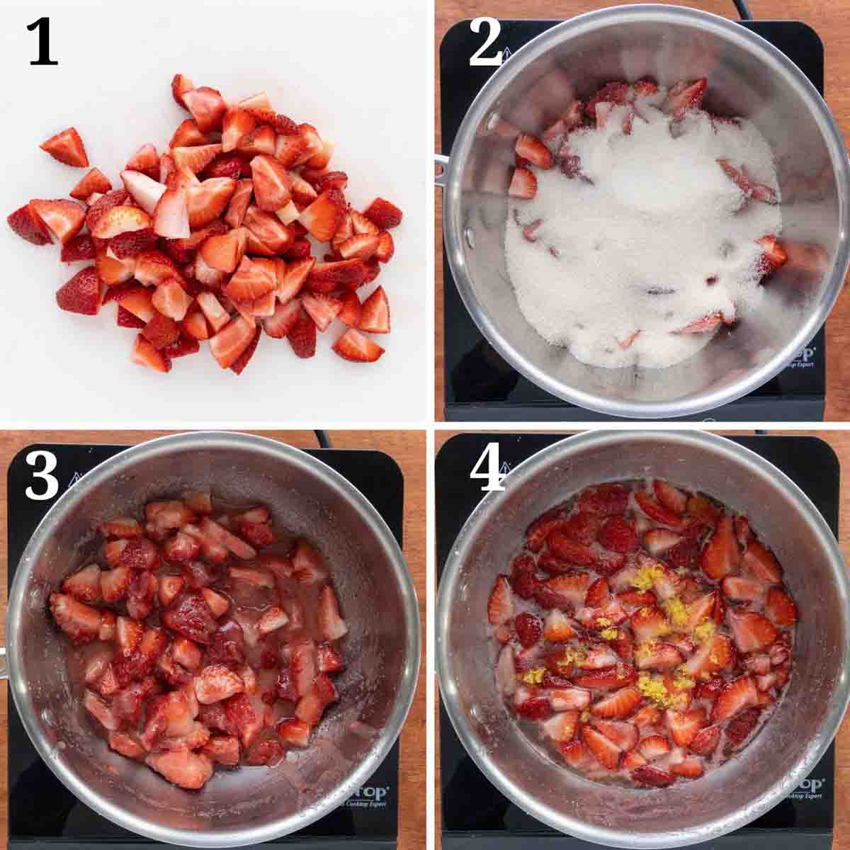Collage showing how to begin the recipe.