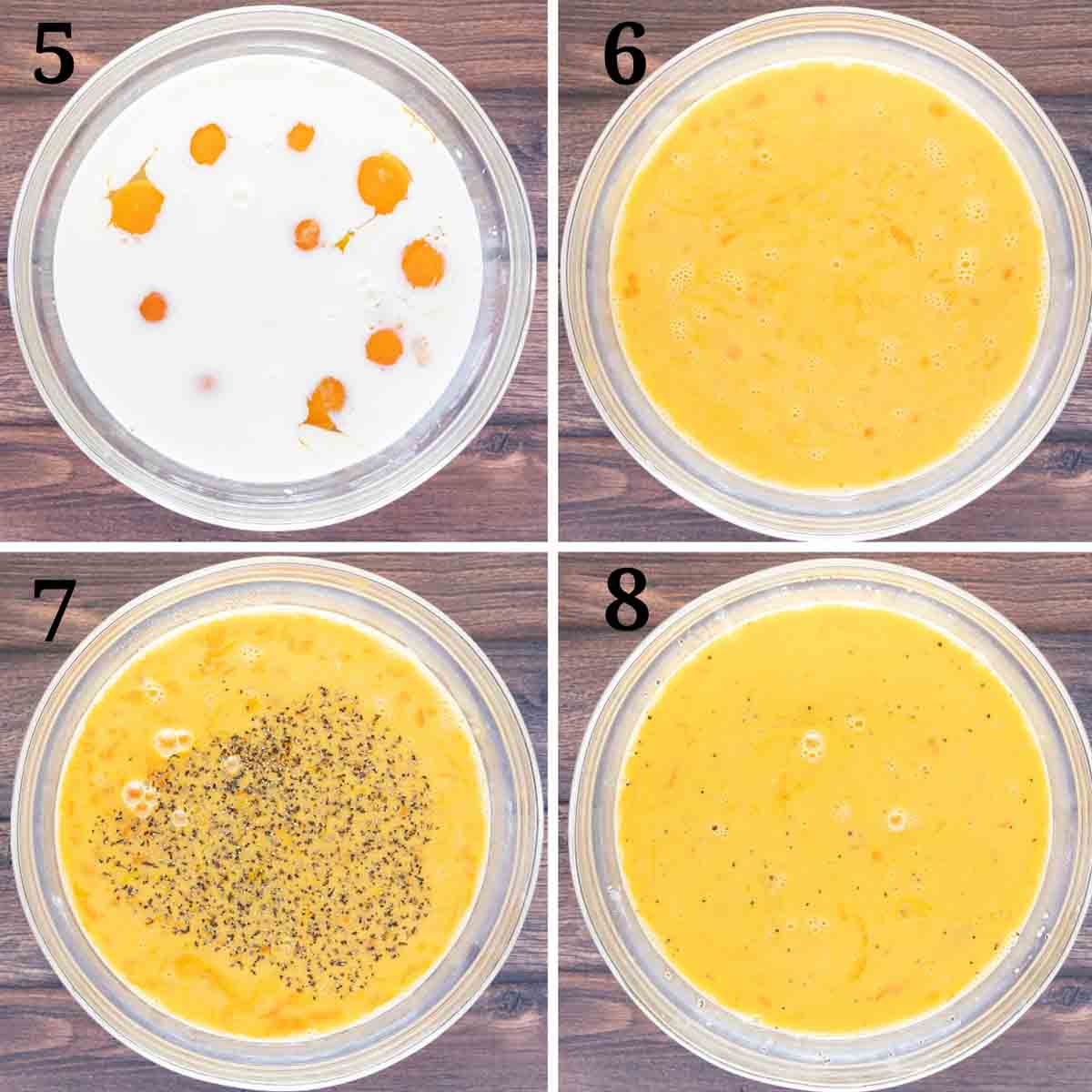 Collage showing the next steps in the recipe.