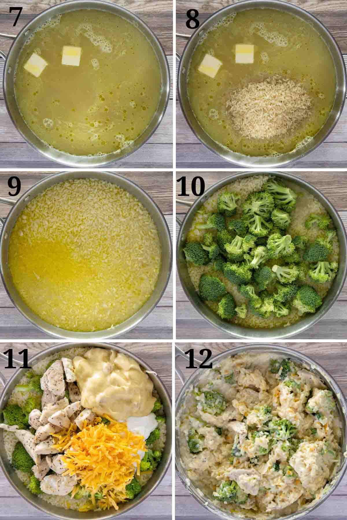 Collage showing the next steps in the recipe.
