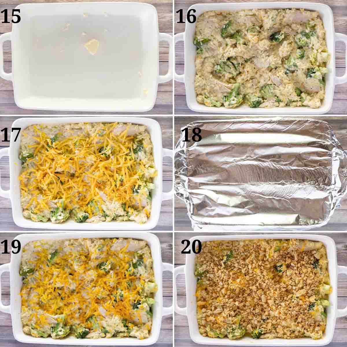 Collage showing the final steps in the recipe.