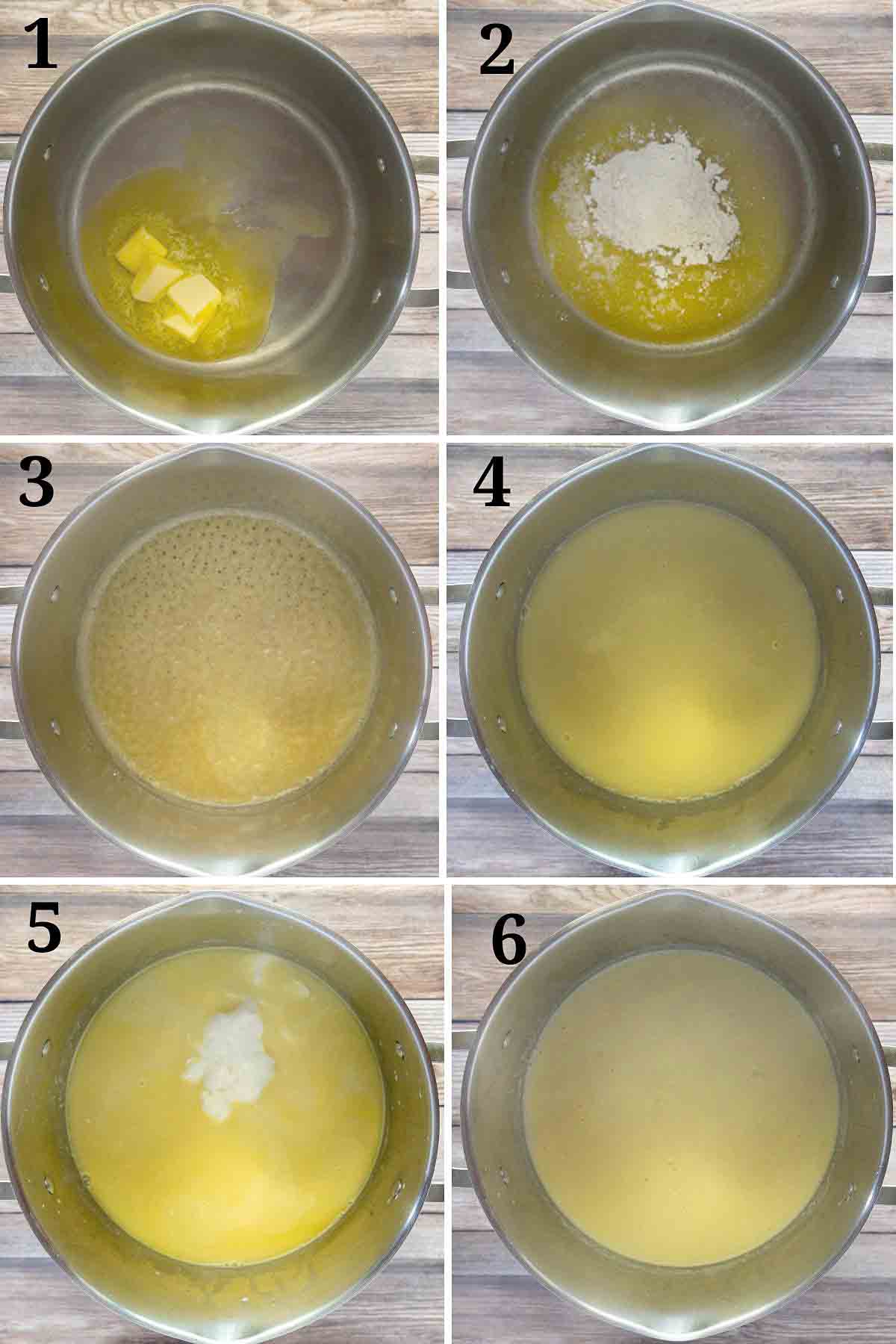 Collage showing how to begin the recipe.