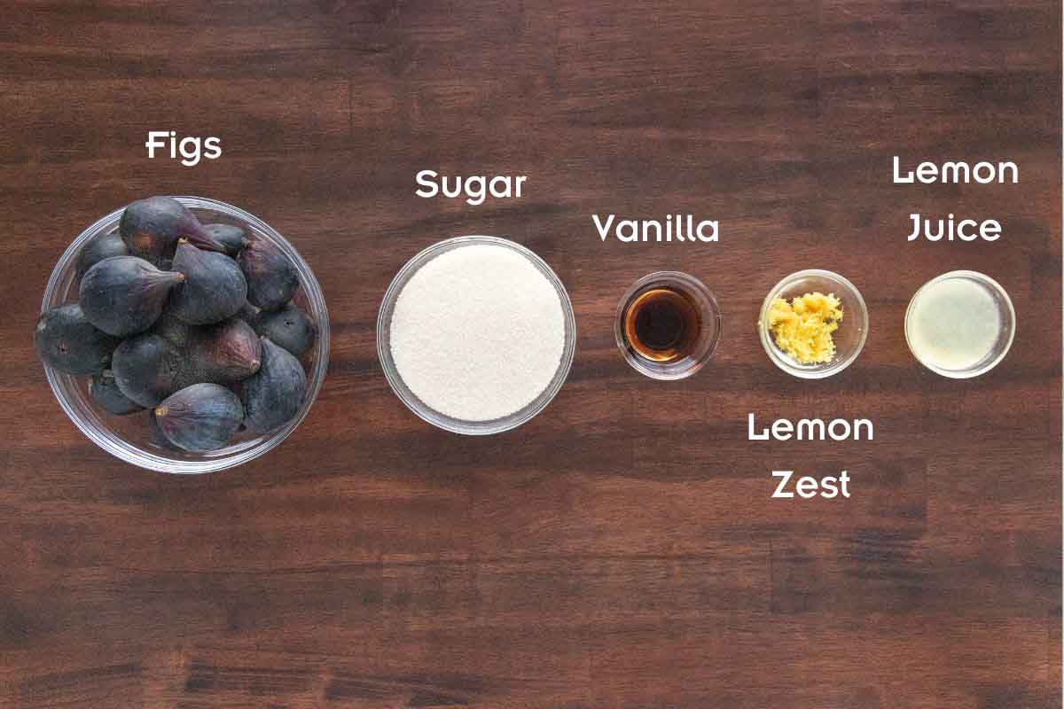 Ingredients for fig jam.