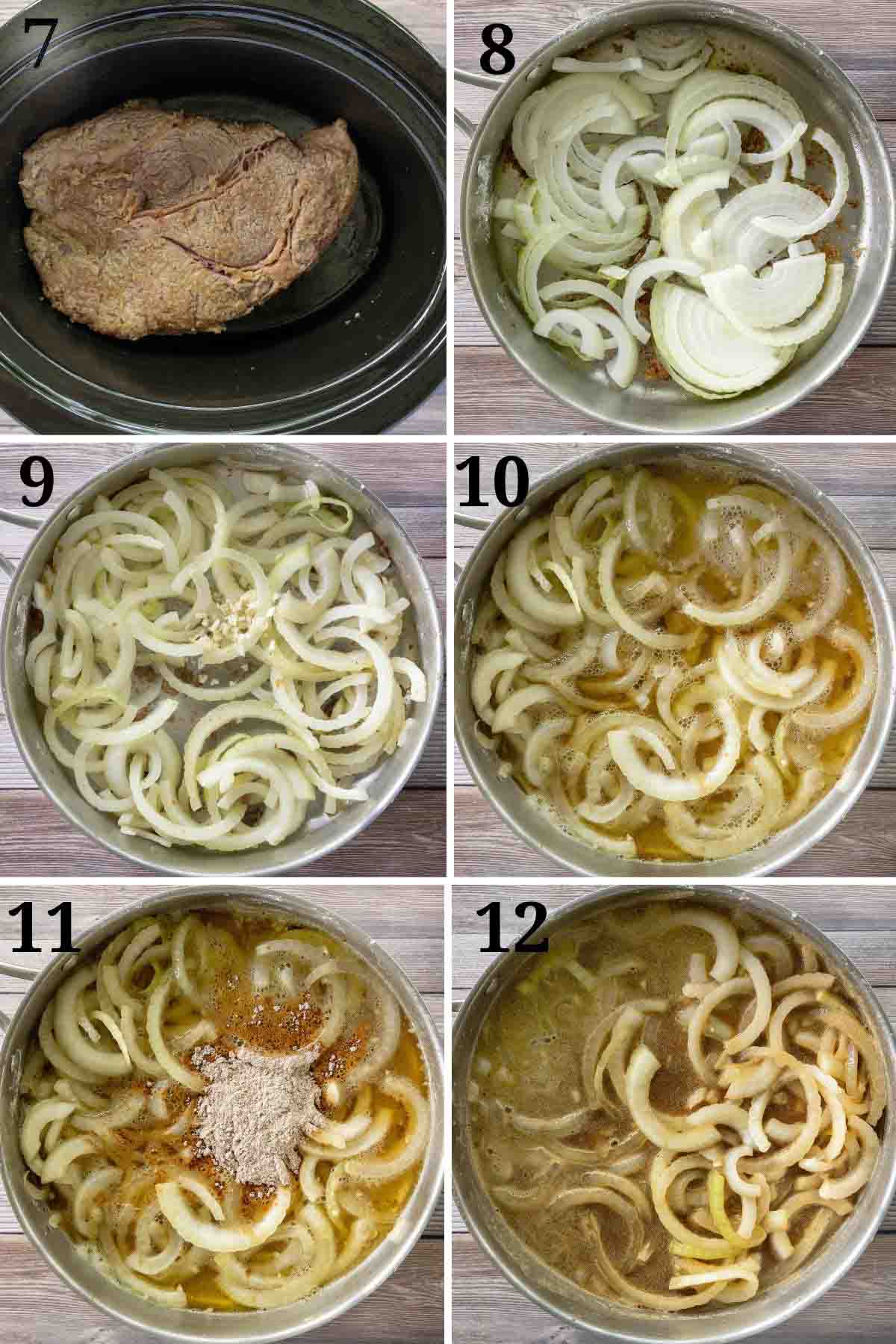Collage showing the next steps in the recipe.