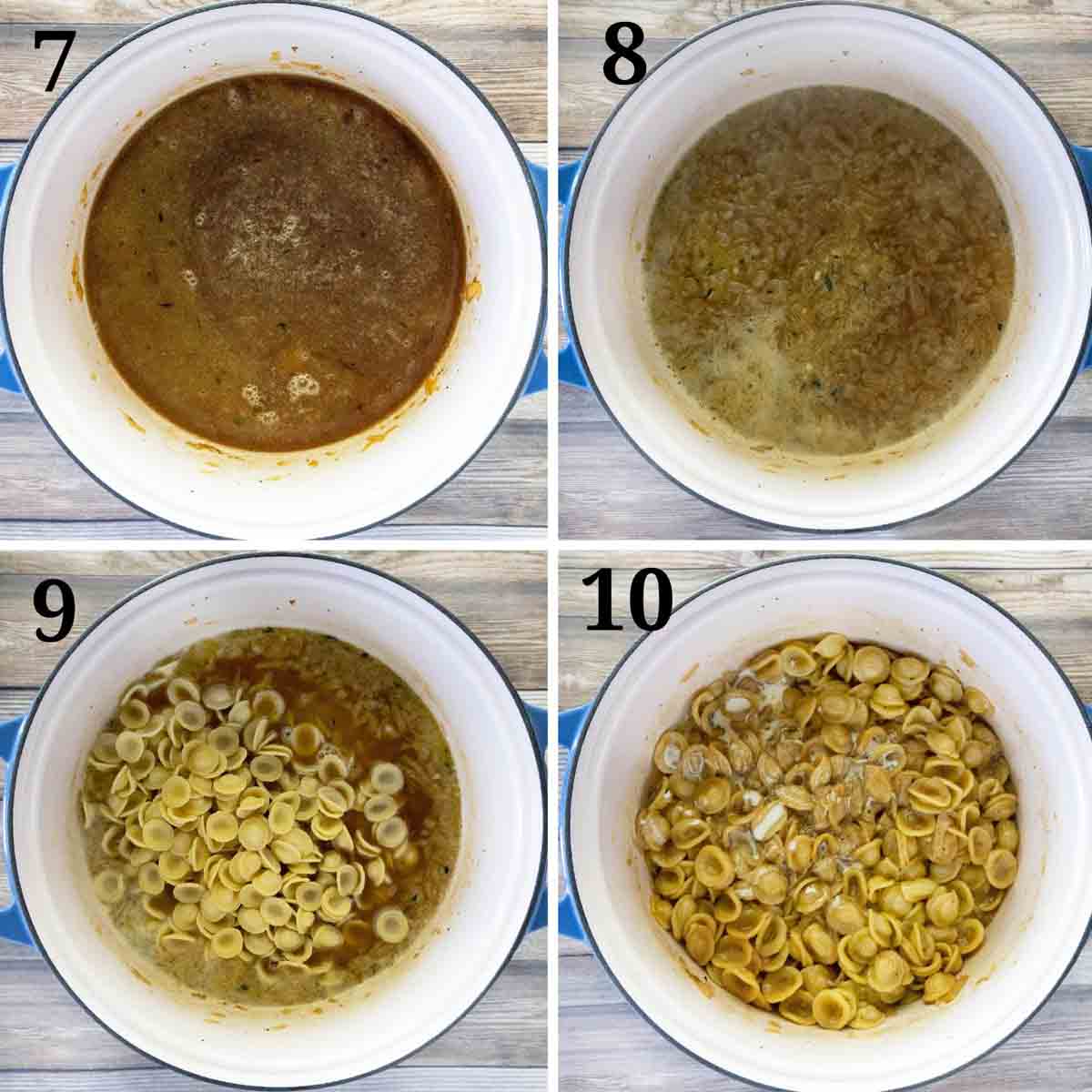 Collage showing the next steps in the recipe.