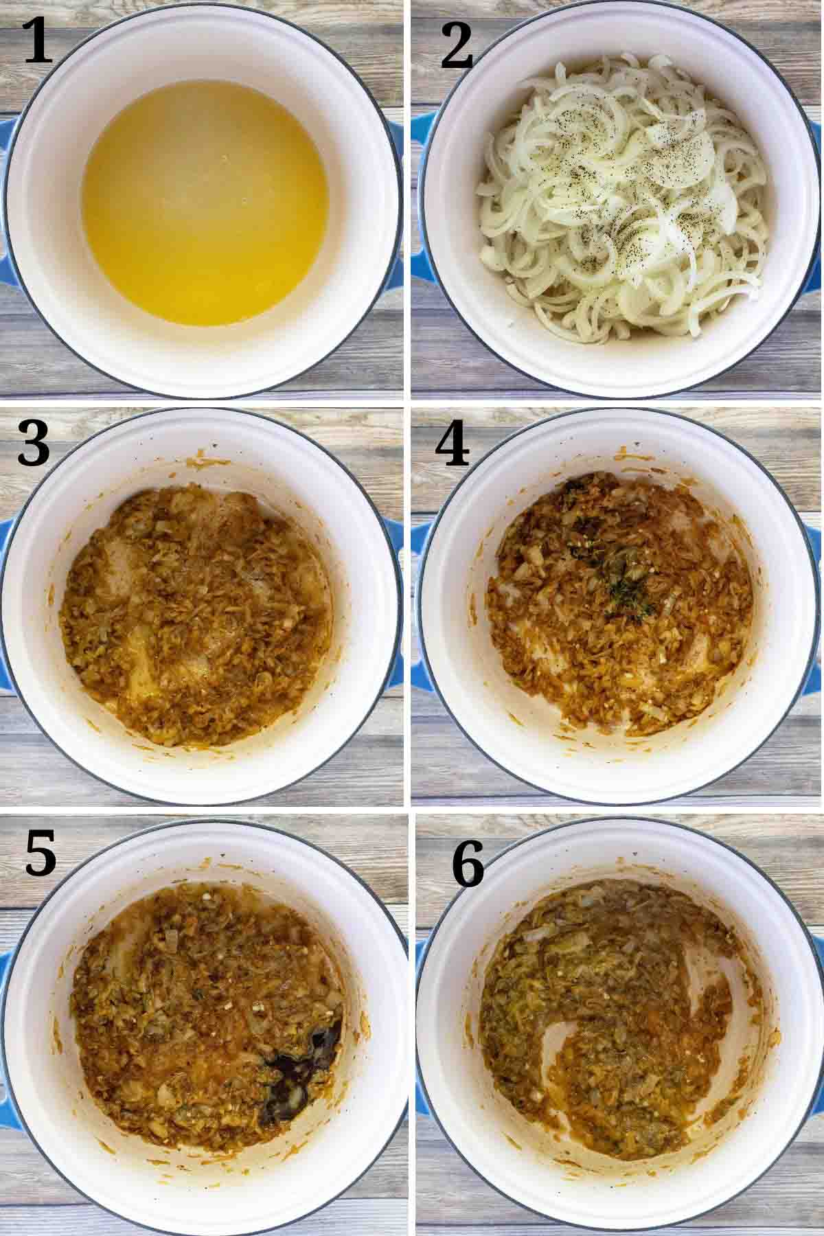 Collage showing how to begin the recipe.