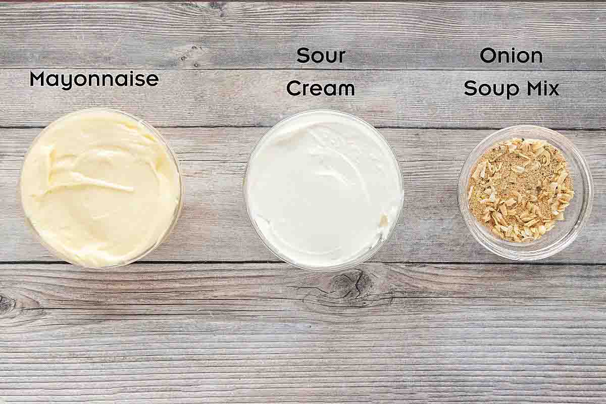 Ingredients to make the dip.