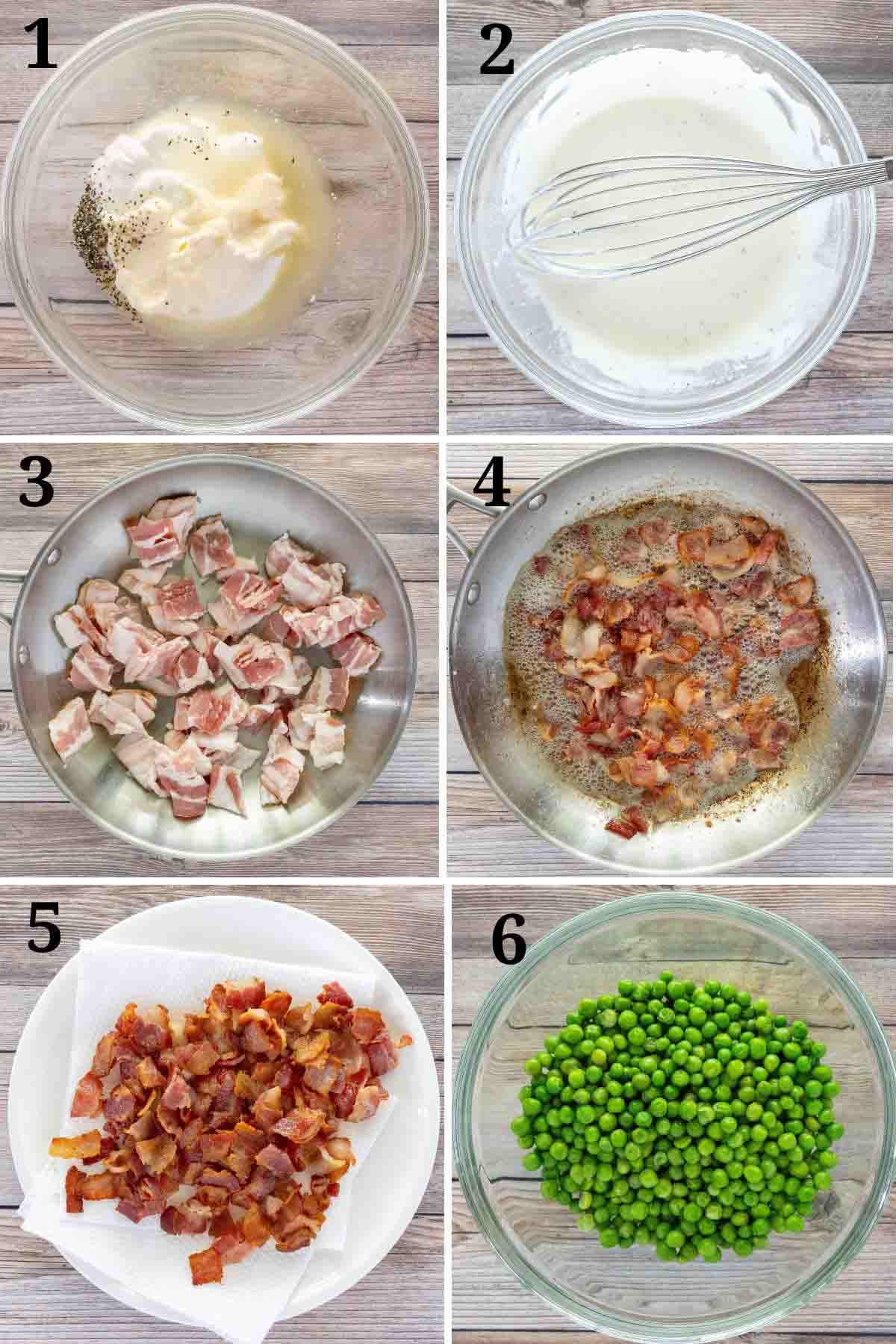 Collage showing how to begin the recipe.