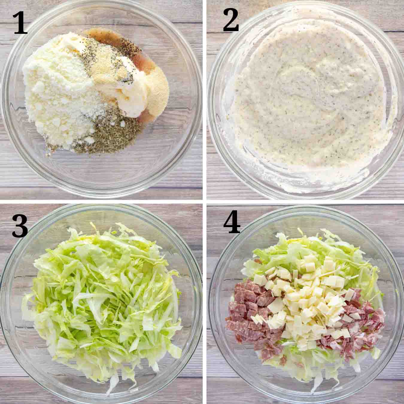 Collage showing how to start the recipe.