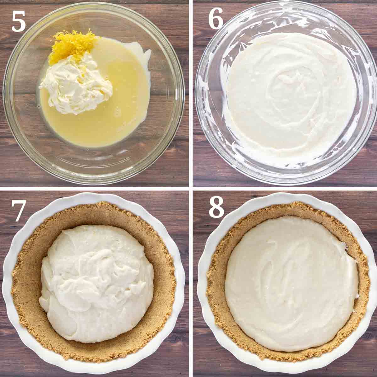 Collage showing how to make the filling.