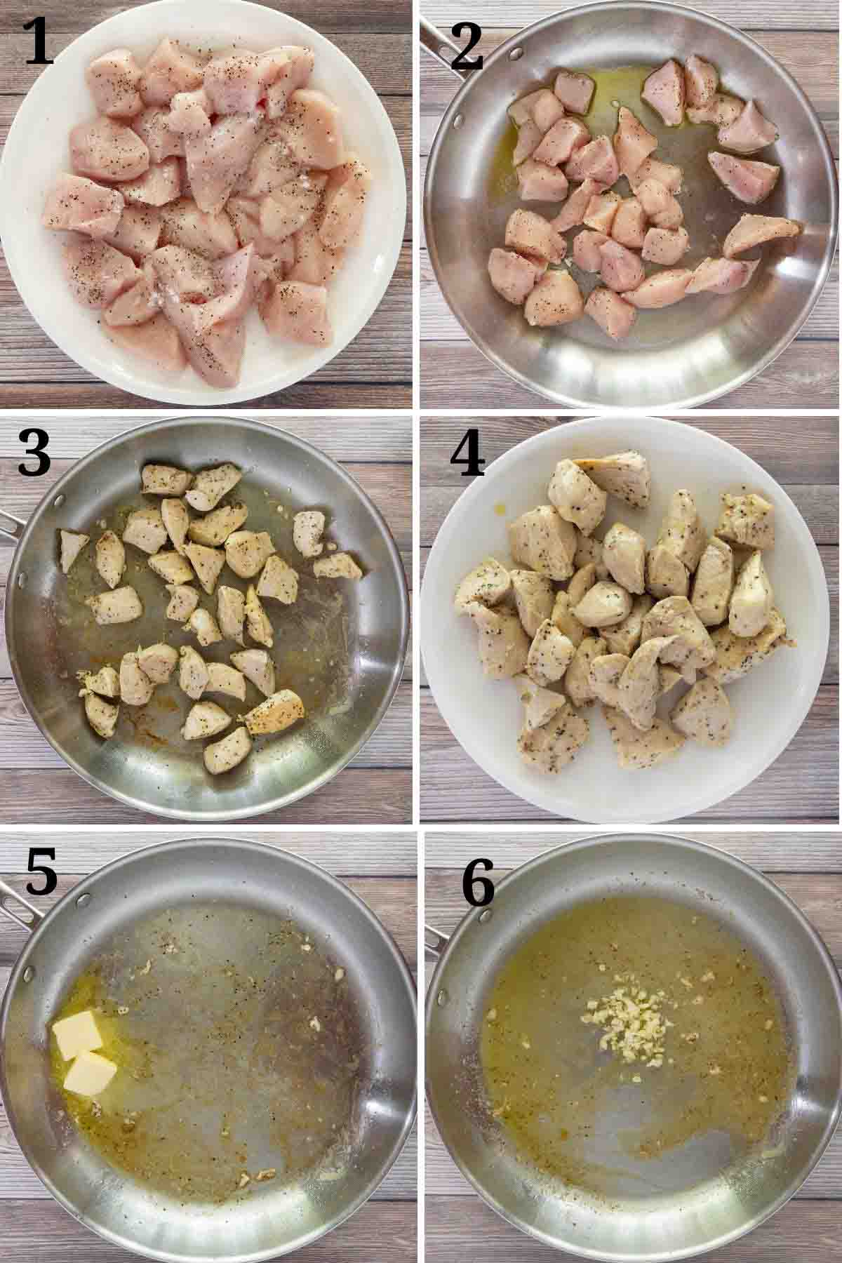 Collage showing how to start the recipe.